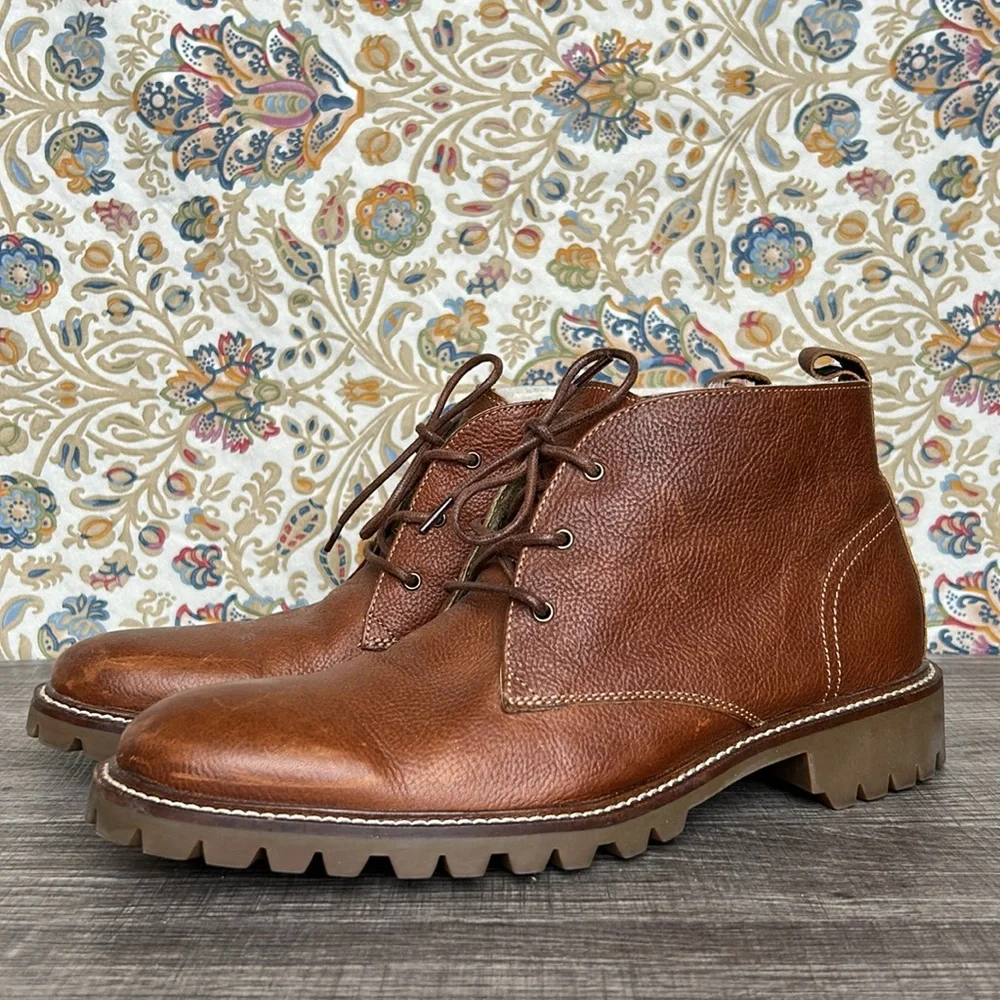 Banana‎ Republic Roderick Ortholite Leather Shearling-Lined Chukka Boots Brown 8
